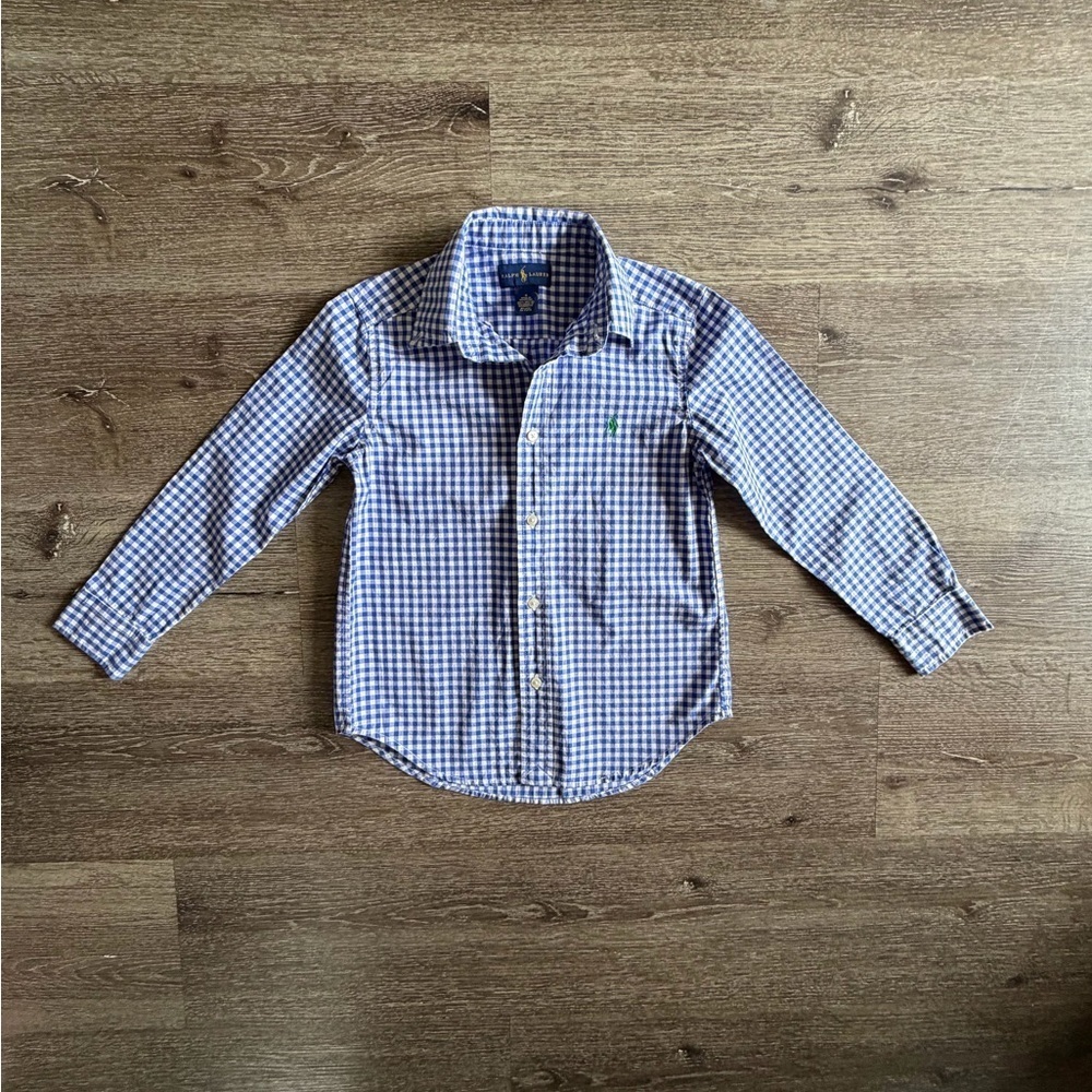 Ralph Lauren Kids Blue and White Checkered Shirt